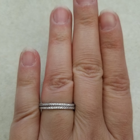 Sterling Eternity Pave Band - Picture 8 of 8